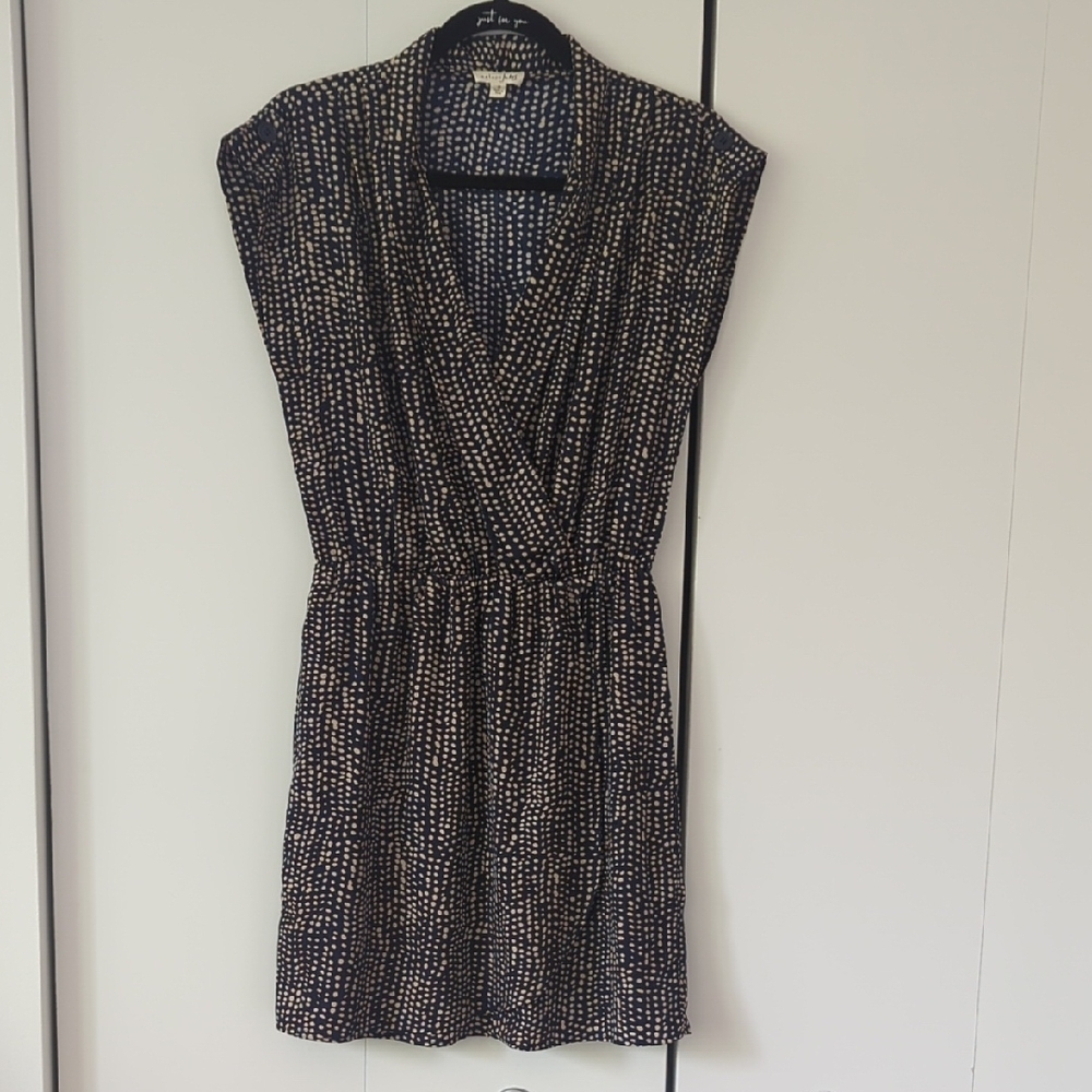 Maison Jules Blue Tan Sheath Mini Dress